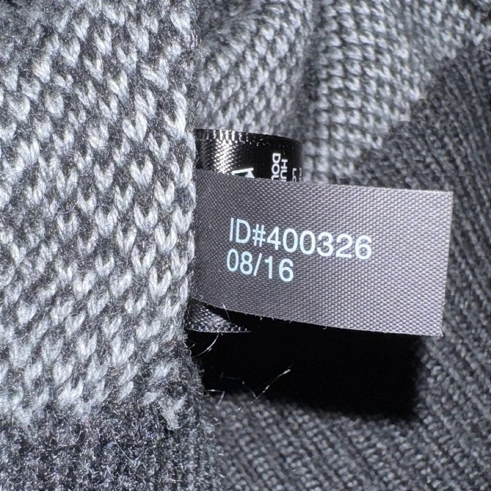 Express Mens Striped Funnel‎ Neck Sweater Black Grey Cotton Mohair Blend Large